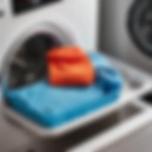 Close-up of a washing machine detergent tray