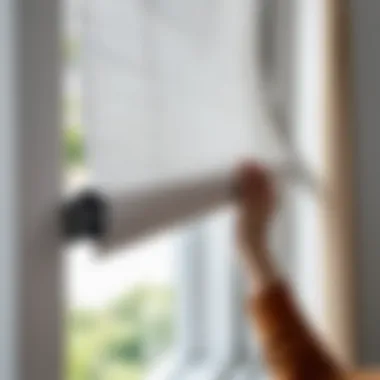 Understanding Roller Blinds Installation Close-up of roller blinds mounted on a window frame