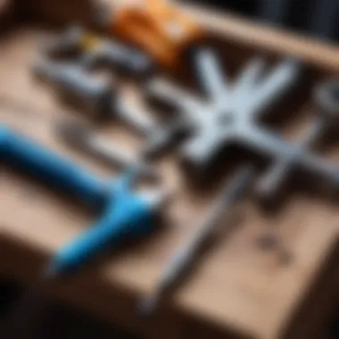 Essential Tools for Star Bolt Removal Creative tool arrangement for removing a star bolt without a key.