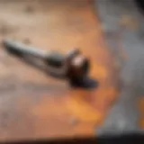 Rusty bolt stuck in a metal surface