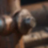 Close-up of a rusted bolt with corrosion