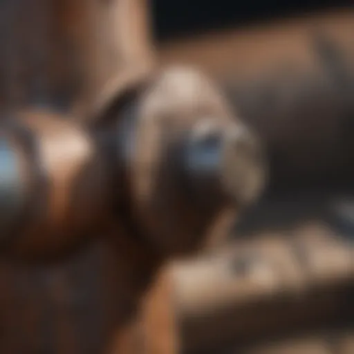 Close-up of a rusted bolt with corrosion