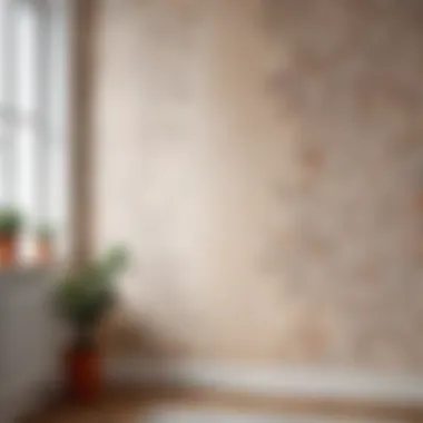 A wall with partially removed wallpaper showcasing the technique