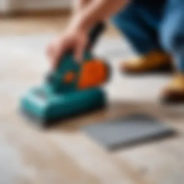 Tools laid out for wallpaper removal