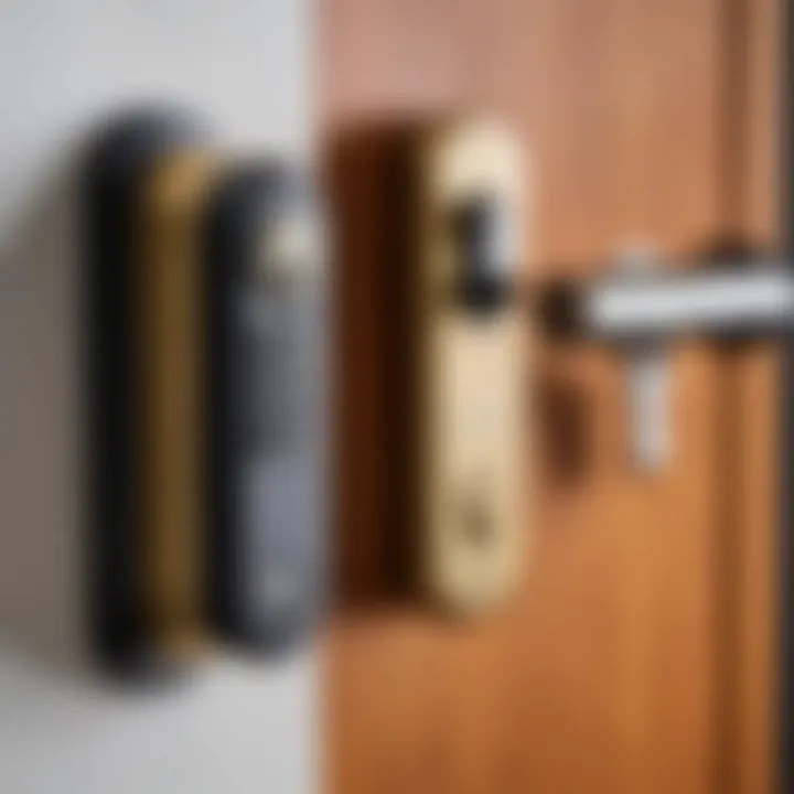 Different types of door lock cylinders displayed