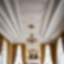 Different types of ceiling cornices displayed in an elegant setting