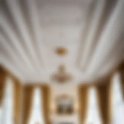 Different types of ceiling cornices displayed in an elegant setting