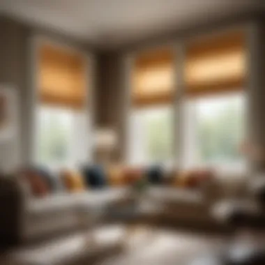 Stylish Roman Shades in Interior Design A beautifully crafted Roman shade installed in an elegantly designed room.