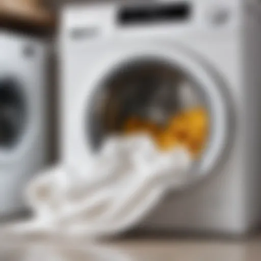 Bedding soaking in a washing machine with detergent