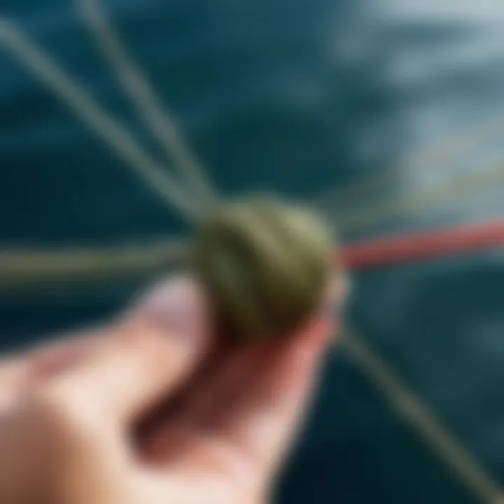 Fishing line secured with a control knot