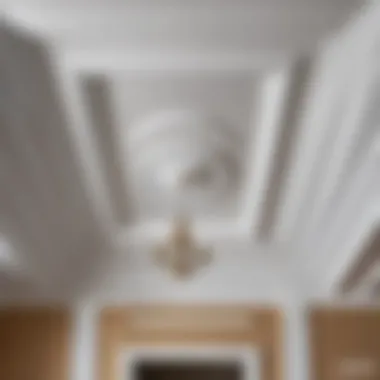 Final Look at Installed Ceiling Molding Finished installation of ceiling cornices