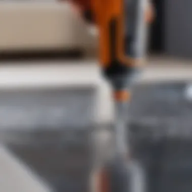 Precision in Sealant Application Close-up of a sealant application on a surface