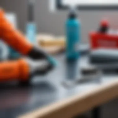 Essential Tools for Sealant Work Tools used for sealant preparation on a workspace