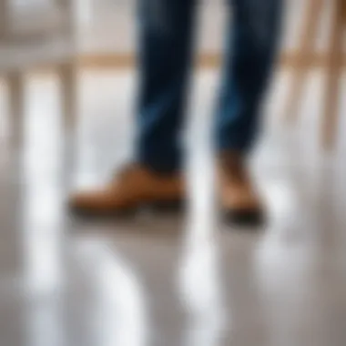 Safe foot positioning on freshly poured floor