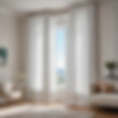 Elegant Bright White Curtains Bright white curtains hanging elegantly in a sunlit room