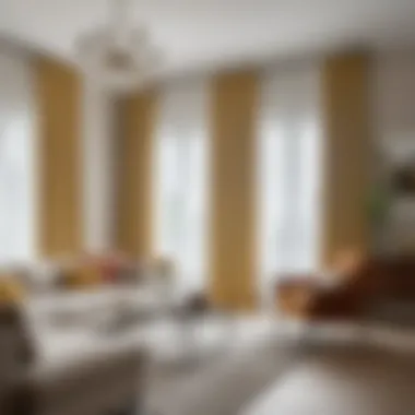 Fresh Living Space with Curtains A serene living space featuring freshly whitened curtains.