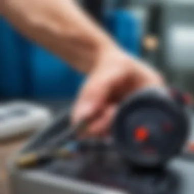 Demonstration of an indicator screwdriver detecting voltage