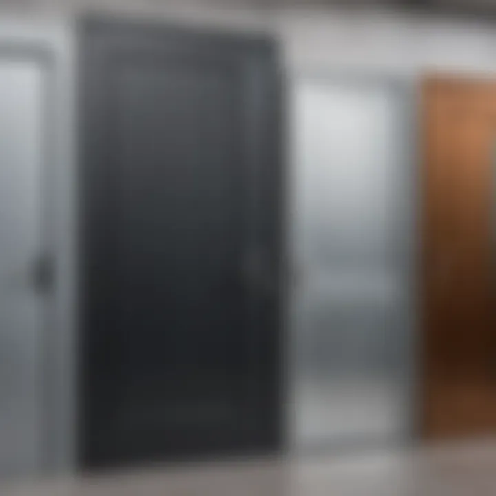 A comparison chart of different metal door types and their features