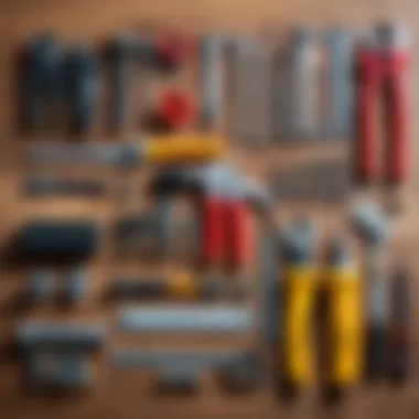 Tools arranged neatly for installation