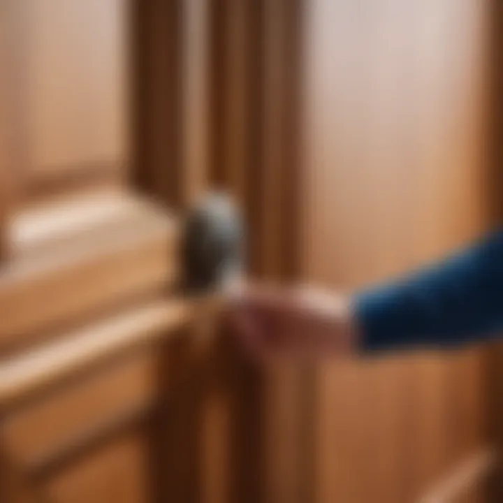 Installation of a door seal on a wooden entry door