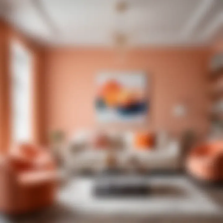 Interior design featuring peach accents