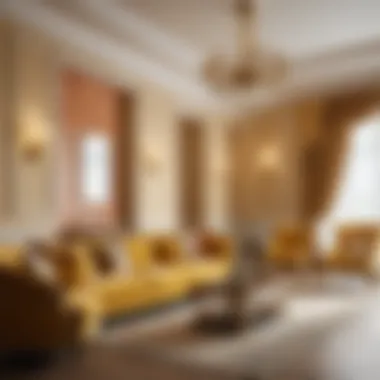Luxurious Interior with Paint Finishes An elegant interior showcasing various paint finishes.