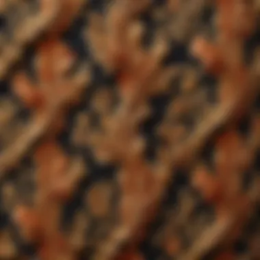 Close-up of intricate jacquard weave patterns