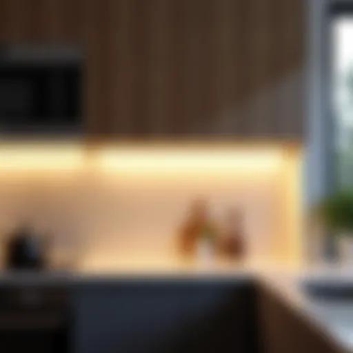 Modern kitchen lighting with under-cabinet illumination