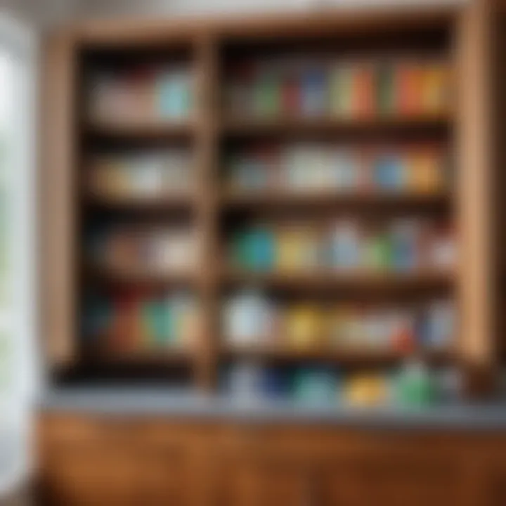Various cleaning agents suitable for wood and metal cabinets