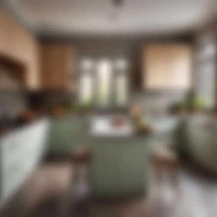 Various shapes and styles of kitchen facades in an elegant setting.