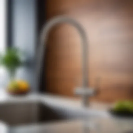 Elegant kitchen faucet showcasing modern design