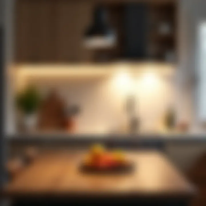 Selection of various light sources for kitchen design