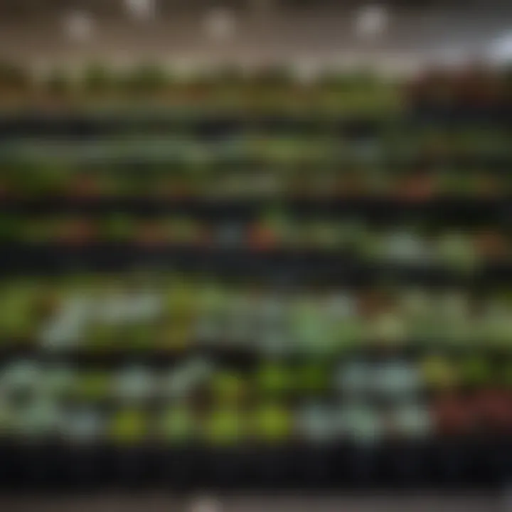 Interior of a large retail chain filled with succulents