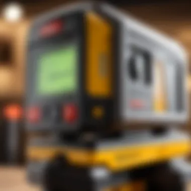 Understanding Laser Level Features Close-up of a laser level's settings and features