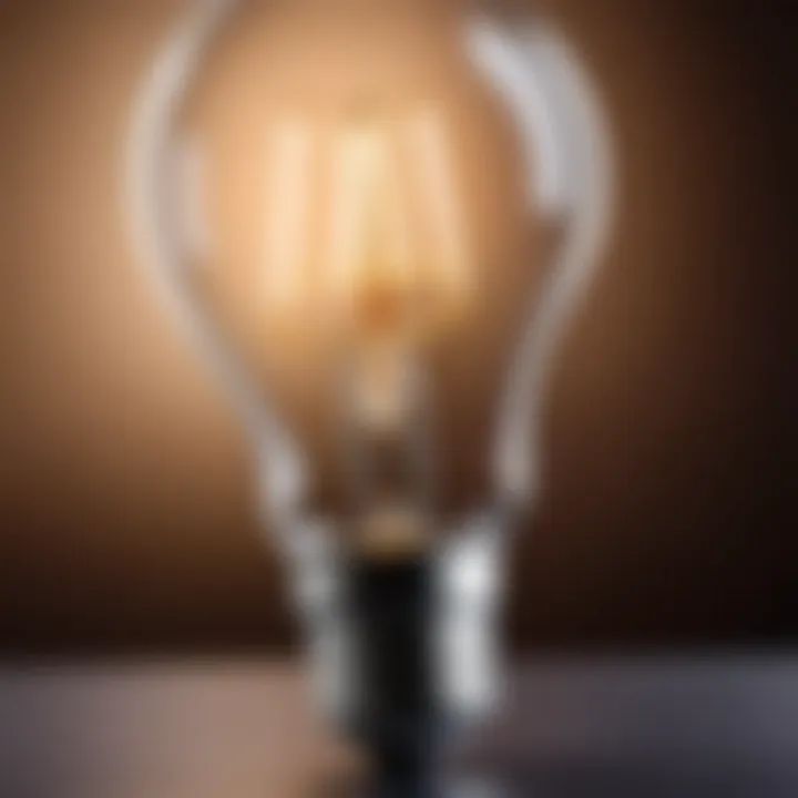 Close-up of LED bulb showcasing quality and design