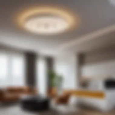 Elegant LED ceiling lamp in a modern interior