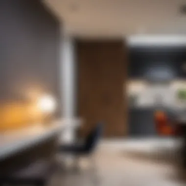 LED lamp installation in a modern setting