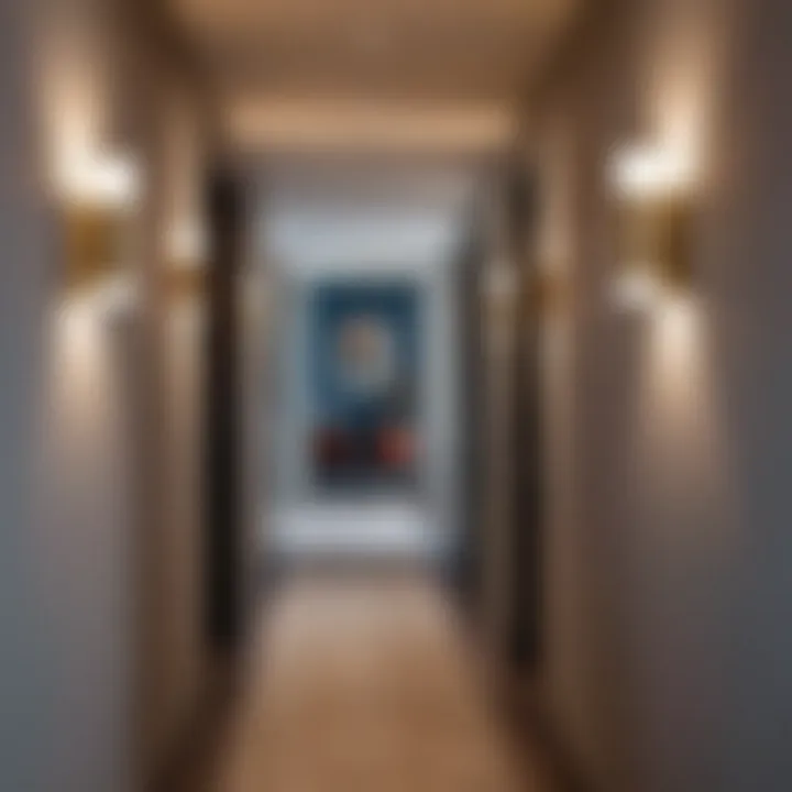 Contemporary wall sconces enhancing the ambiance of a hallway.