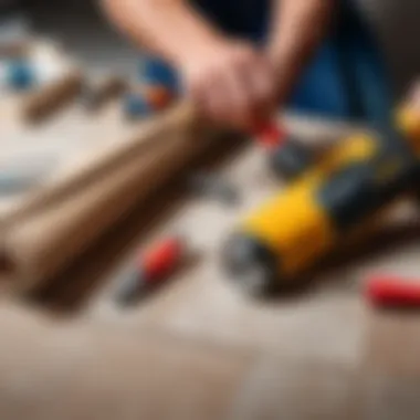 Tools and materials necessary for linoleum installation