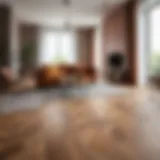 Comparison of linoleum and laminate flooring in a living room