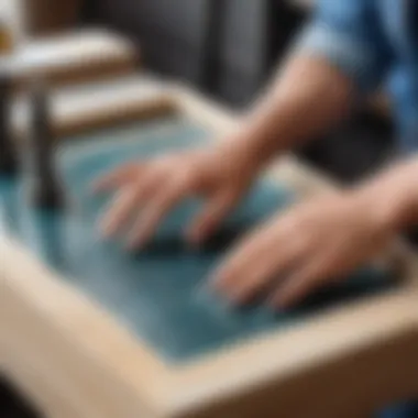 Expert demonstrating the use of liquid nails in a construction project