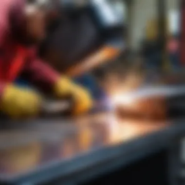 A skilled welder utilizing magnets to secure metal parts during assembly.