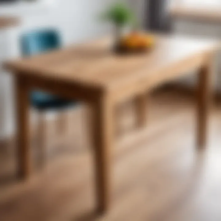 A well-maintained wooden kitchen table, demonstrating long-lasting beauty and care.