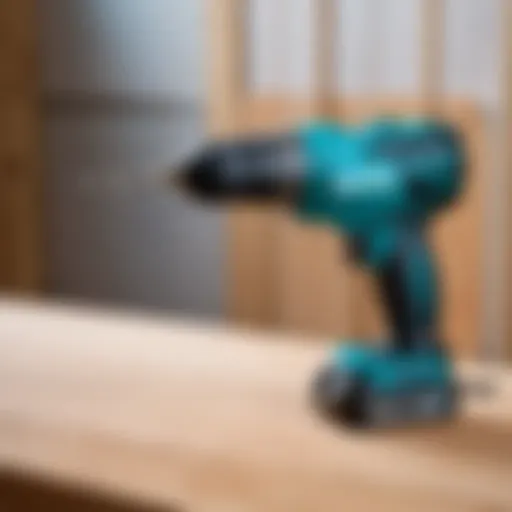 Makita 18V screwdriver in action on a wooden surface