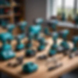 Makita tools array showcasing various models and accessories