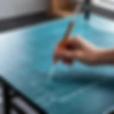 Accurate Measurement and Marking Technique Measuring and marking the liquid glass fabric