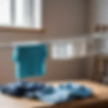 Essential materials for effective clothes drying Close-up of materials needed for clothes drying setup