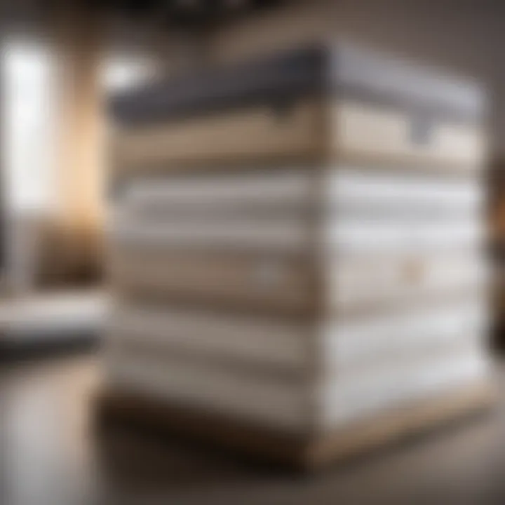 Different types of mattress bases displayed in a showroom