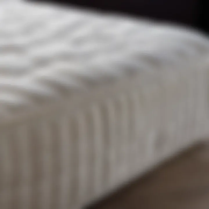 A close-up of high-quality mattress materials, emphasizing comfort and support for better sleep.