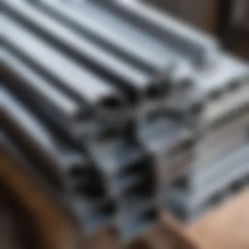 Various types of metal profiles used in construction